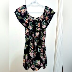 Ardene Black Floral Print Romper